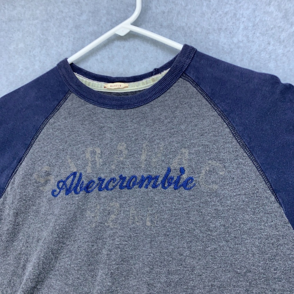 Abercrombie & Fitch Long Sleeve Shirt Men XXL (Fits Large) Muscle Fit Raglan Tee